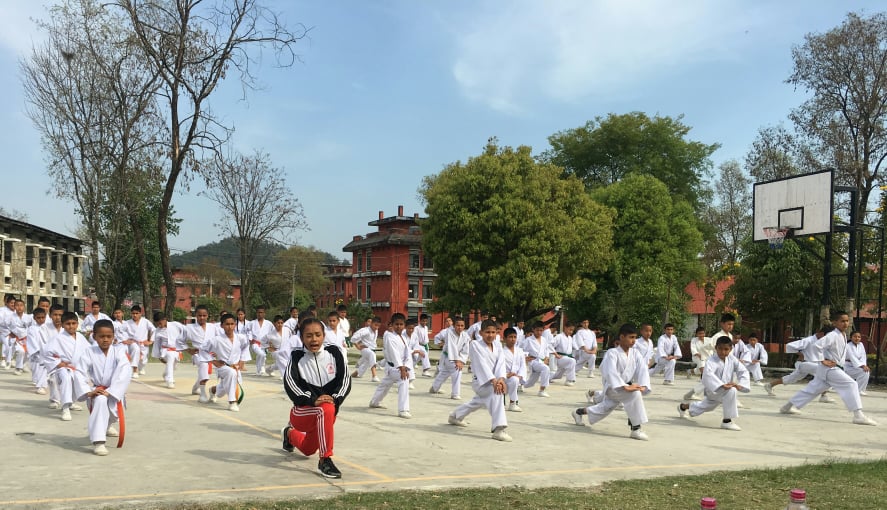 सैनिक महाविद्यालयमा कराँते बेल्ट टेस्टको परिक्षण :