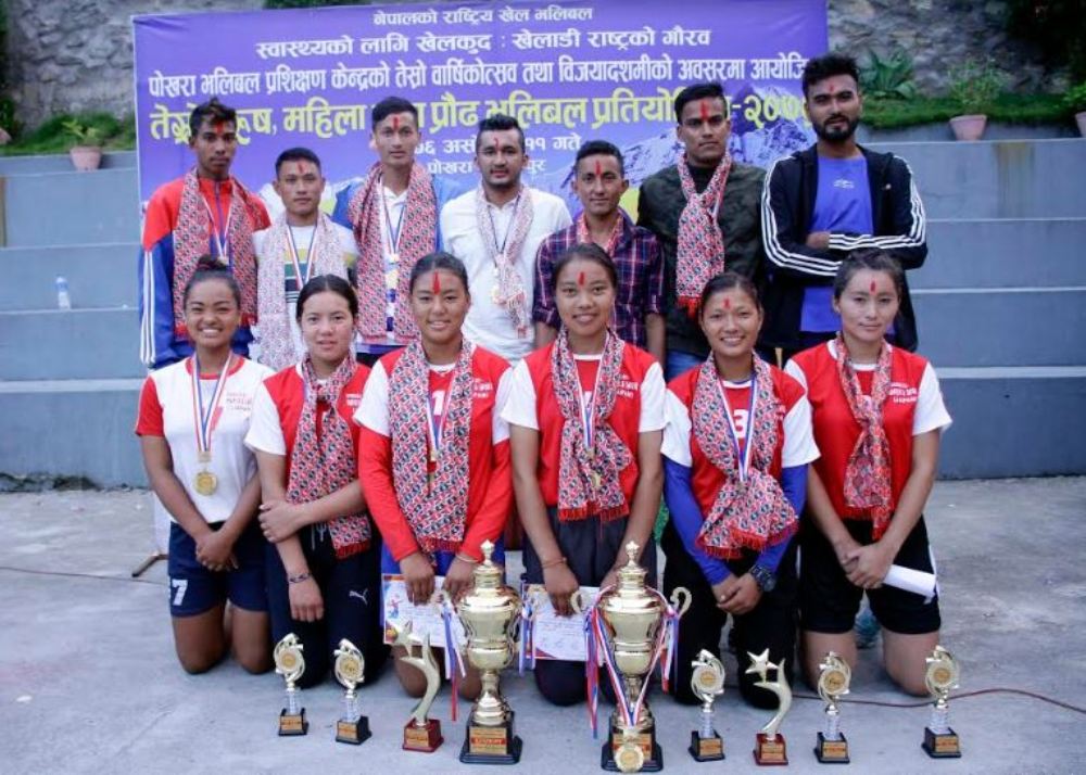 नदीपुरमा सम्पन्न भलिबल प्रतियोगिताको उपाधि मार्बल र दोबा समाजलाई