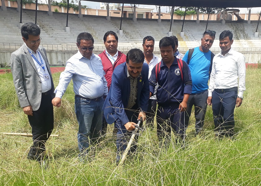 दशरथ रंगशाला फुटबल मैदानको स्तरोन्नतिको काम सोमबारदेखि प्रारम्भ