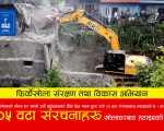 महानगरपालिकाको मिसन फिर्केखोला ! चौँठो दिनसम्म अस्थायी र स्थायी गरी १०५ संरचना हटाइयो